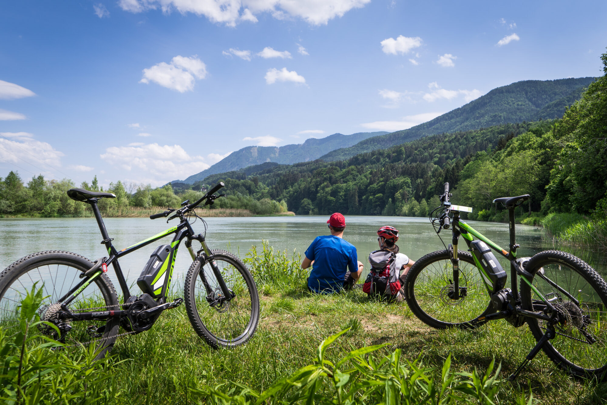 E-Bike am Drauradweg bei Villach